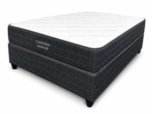 A Cloudora 150 Foam mattress on a grey base